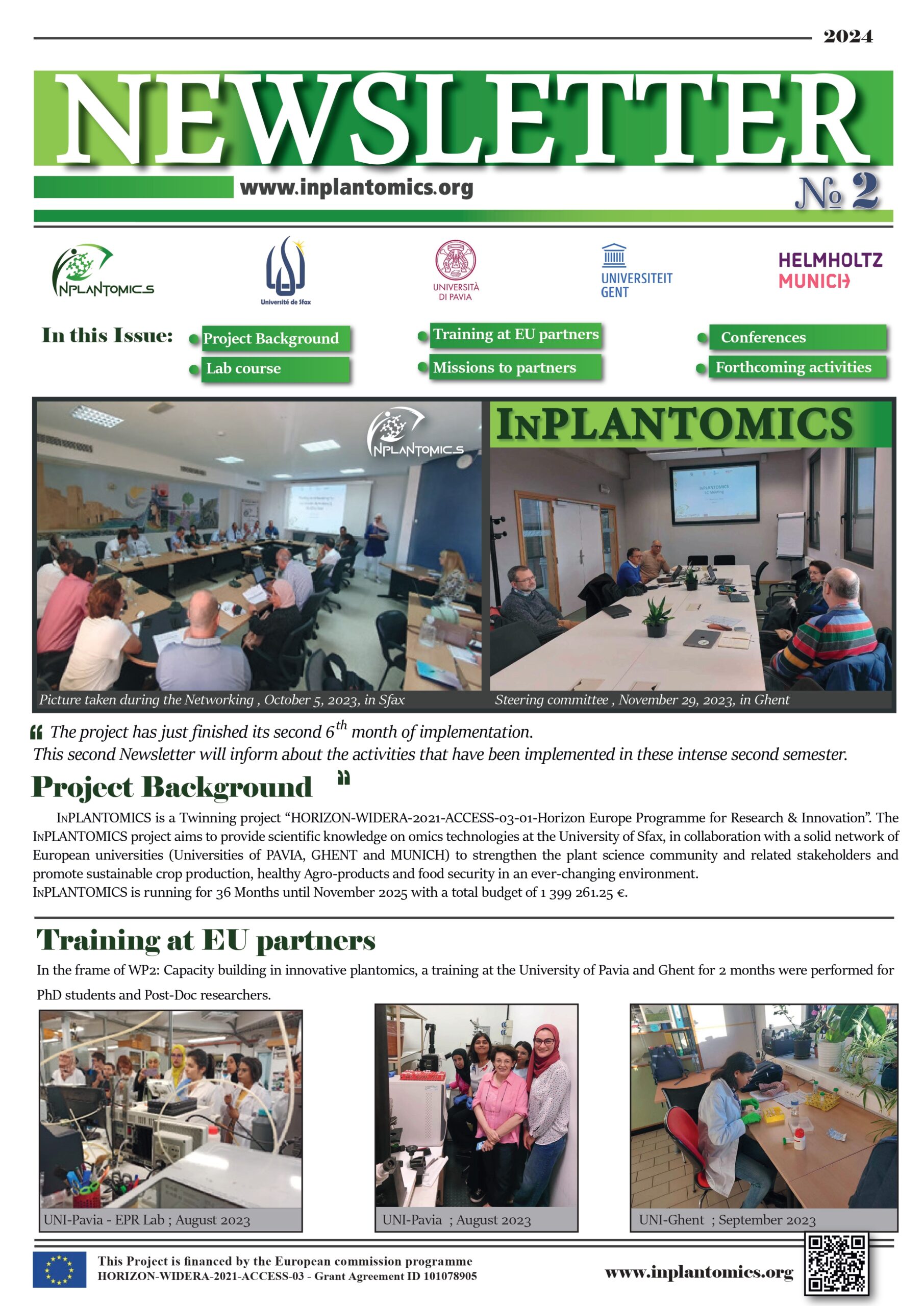 The Second Edition of the InPLANTOMICS Newsletter